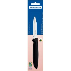 Faca Para Legumes E Frutas 3" Tramontina Plenus Com Lâmina Em Aço Inox E Cabo De Polipropileno Preto